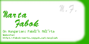 marta fabok business card